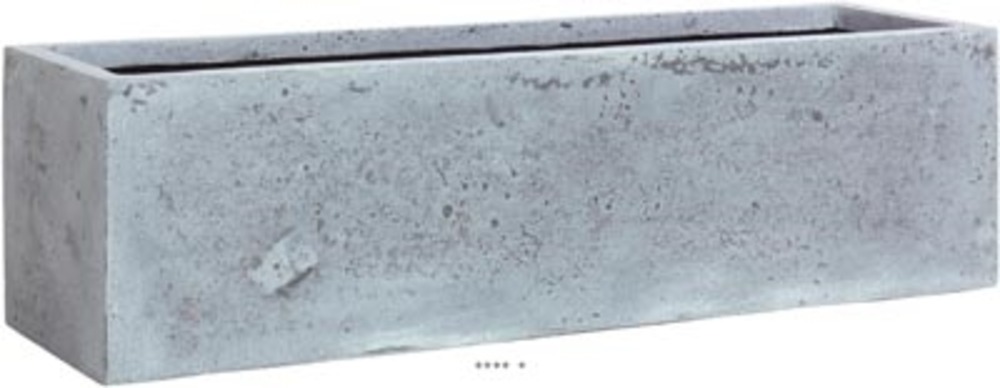 Bac en polystone flower ext. Balconniere l 65x 18 x h 18 cm gris ciment - dimhau