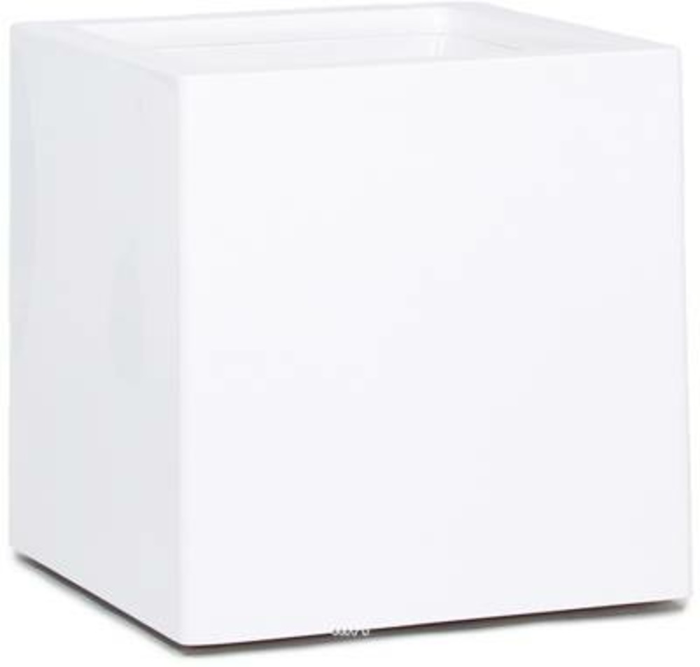 Bac fibres de verre gelcoat 60 x 60 cm h 60 cm ext. Cube blanc glossy - dimhaut: