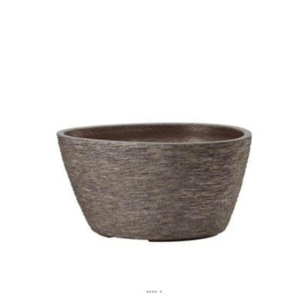 Bac fibres de verre/ composite ext. Coupe ø 65 cm h 35 cm marron - dimhaut: h 35