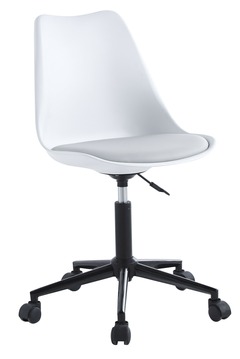 Chaise de Bureau Scandinave Reglable Base Metal Blanc