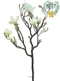 Fleurs de magnolia artificiel en branche, h 128 cm crème - best - couleur: crème