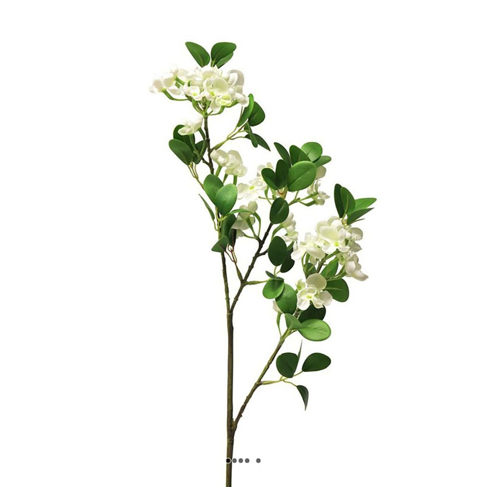 Branche de seringat artificiel h 89 cm 3 ramures blanc - couleur: blanc neige