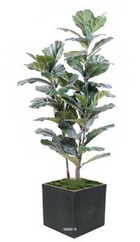 Ficus lyrata artificiel troncs pe en pot tres chic et original h 130 cm vert - d