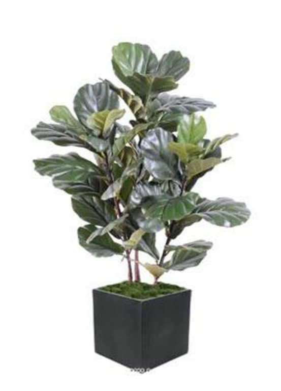 Ficus lyrata factice troncs pe en pot très chic et original h90cm vert - dimhaut