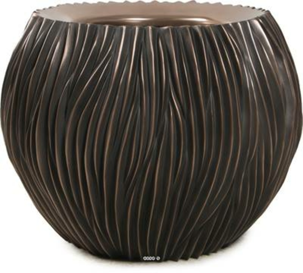 Bac plastique & particules métal ø80cm h60cm ext chaudron bronze vague - dimhaut