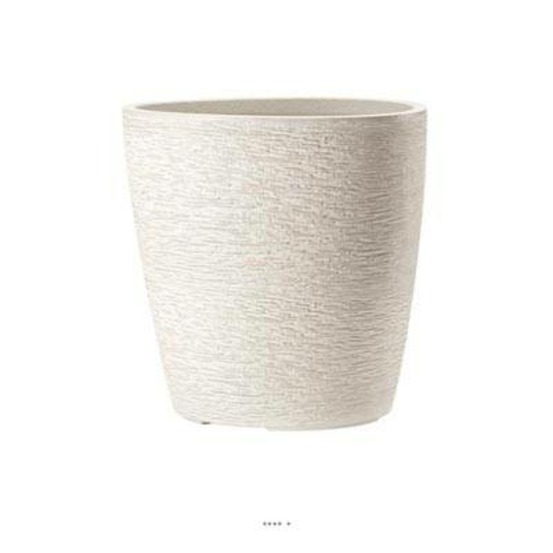 Bac fibres de verre/ composite ext. Bullet ø 50 cm h 50 cm crème - dimhaut: h 50