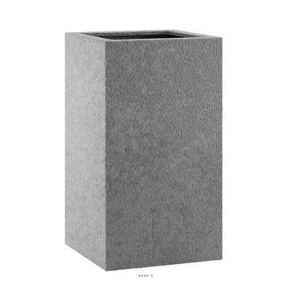 Bac fibres de verre ext carré haut 27cm 27cm h47cm gris foncé - dimhaut: h 47 cm