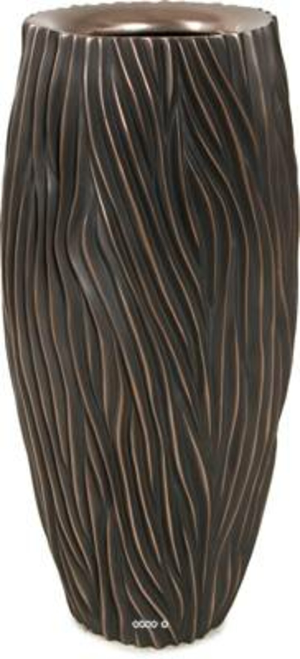 Bac plastique & particules métal ø45cm h100cm ext bullet bronze vague - dimhaut: