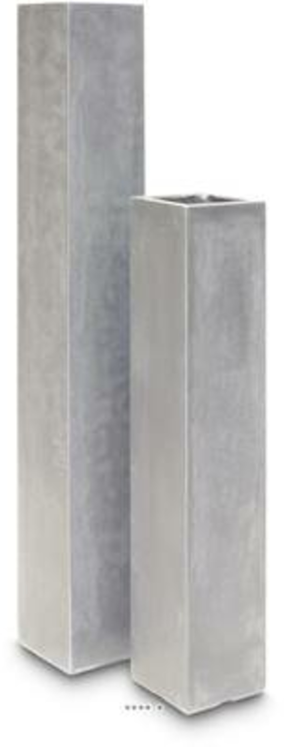 Bac fibres de verre et composite 23 x 23 cm h 114 cm ext. Carré colonne gris cla