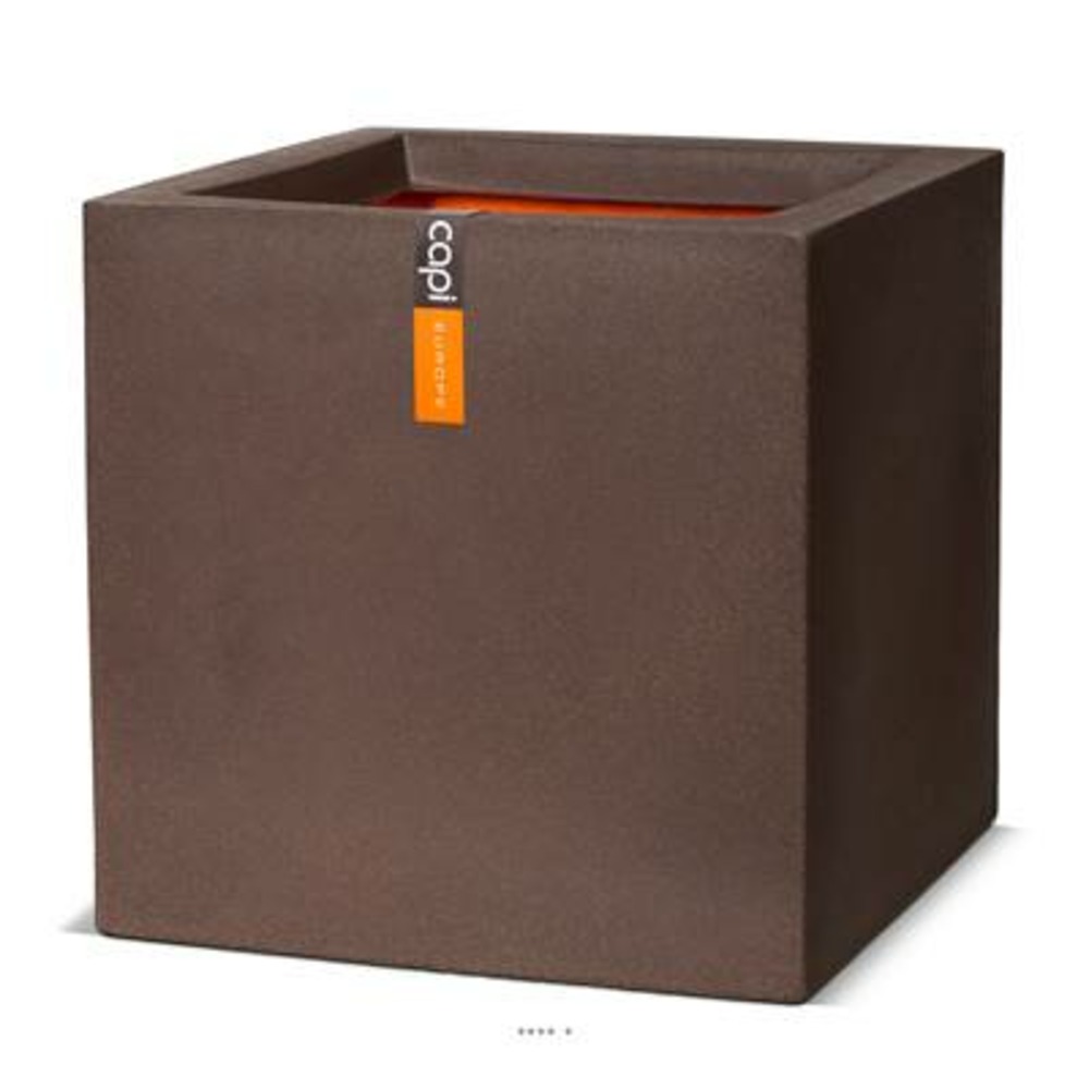Bac en plastique de qualité supérieure int/ext. Cube 40x40x40 cm marron - dimhau