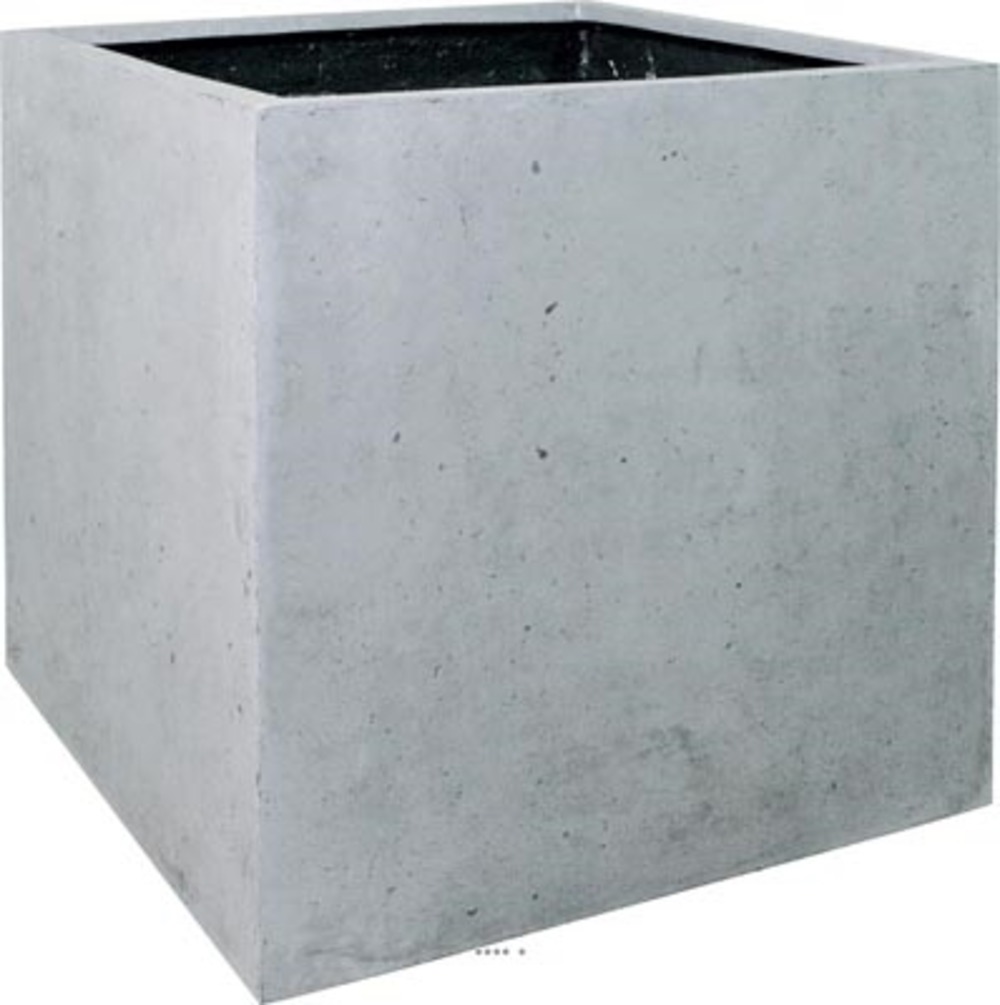 Bac en polystone roma ext. Cube l 60x 60 x h 60 cm gris ciment - dimhaut: h 60 c