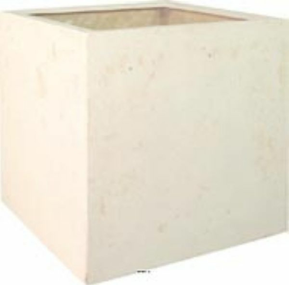 Bac en polystone roma ext. Cube l 50x 50 x h 50 cm crème - dimhaut: h 50 cm - co