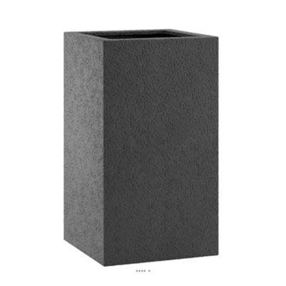 Bac fibres de verre ext carré haut 27cm 27cm h47cm anthracite - dimhaut: h 47 cm