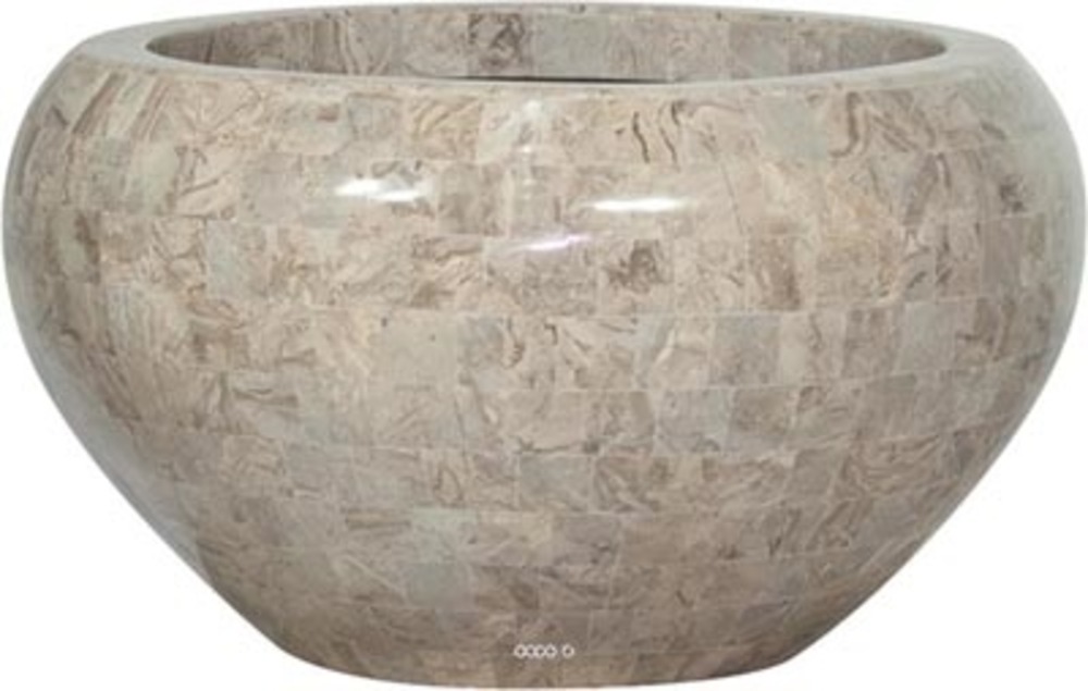 Bac fibre de verre mosaic int. Bol d 50 x h 28 cm crème - dimhaut: h 28 cm - cou