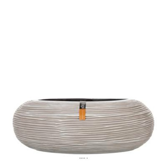 Bac rib en fibres de verre int. Bol rond bas 35x10 cm sable - dimhaut: h 35 cm -