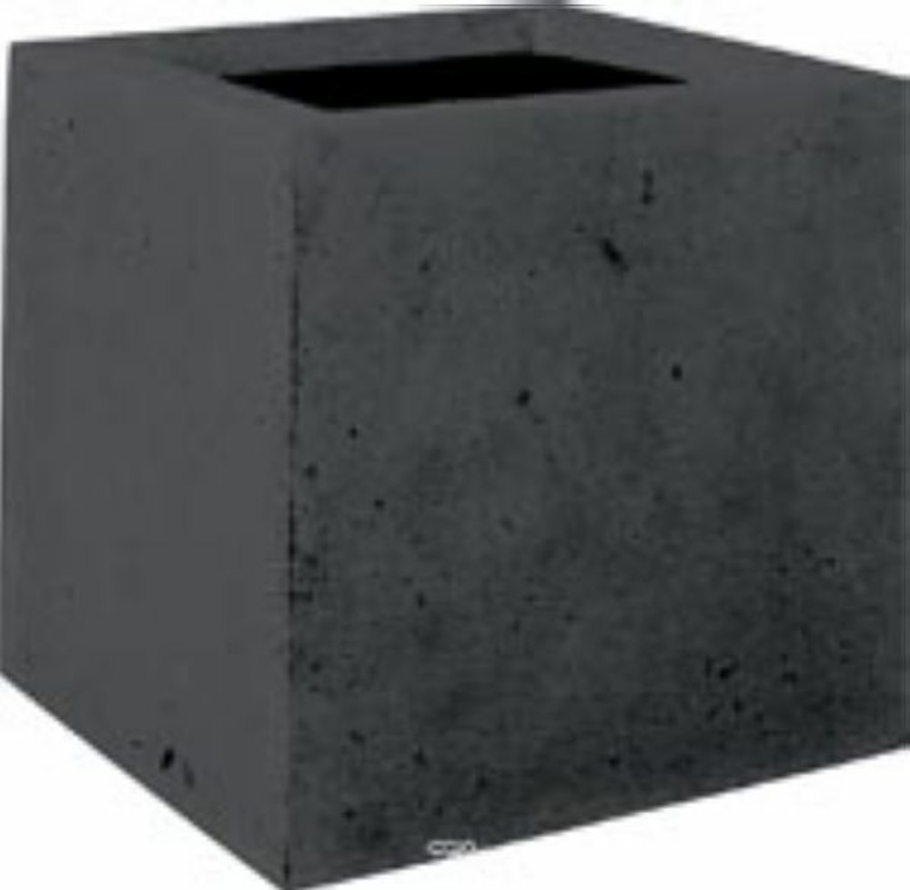 Bac en polystone roma ext. Cube l 30x 30 x h 30 cm noir - dimhaut: h 30 cm - cou