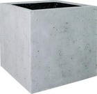 Bac en polystone roma ext. Cube l 50x 50 x h 50 cm gris ciment - dimhaut: h 50 c