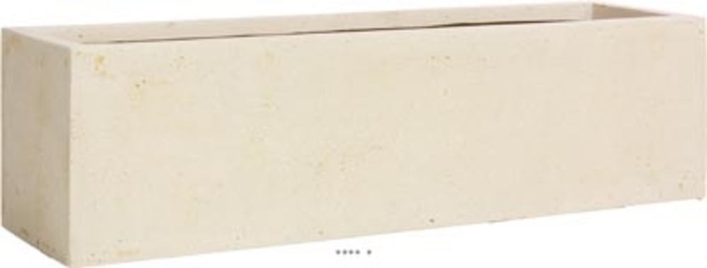 Bac en polystone flower ext. Balconnière l 65x 18 x h 18 cm crème - dimhaut: h 1