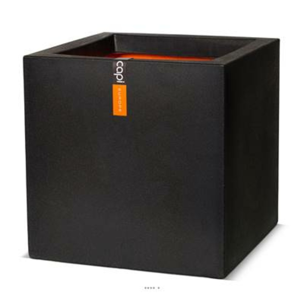 Bac en plastique de qualité supérieure int/ext. Cube 50x50x50 cm noir - dimhaut:
