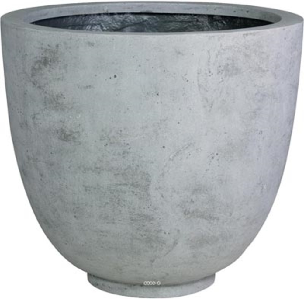 Bac en polystone landi ext. Egg d 70 x h 60 cm gris ciment - dimhaut: h 60 cm -