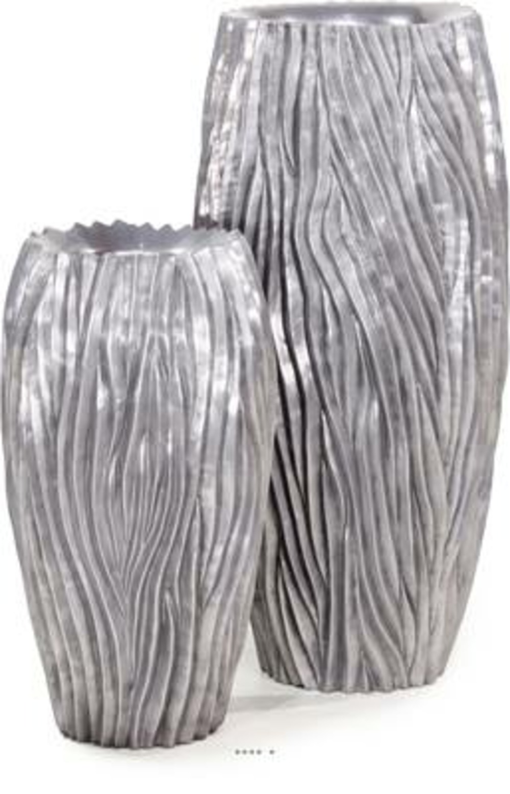 Bac plastique & particules métal ø38cm h70cm ext. Bullet argent vague - dimhaut: