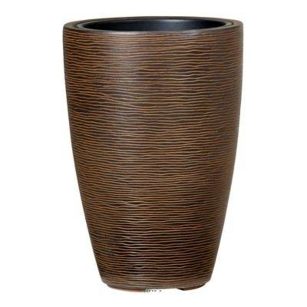 Bac fibres de verre/ composite ext. Bullet ø39cm h57cm marron gravé - dimhaut: h
