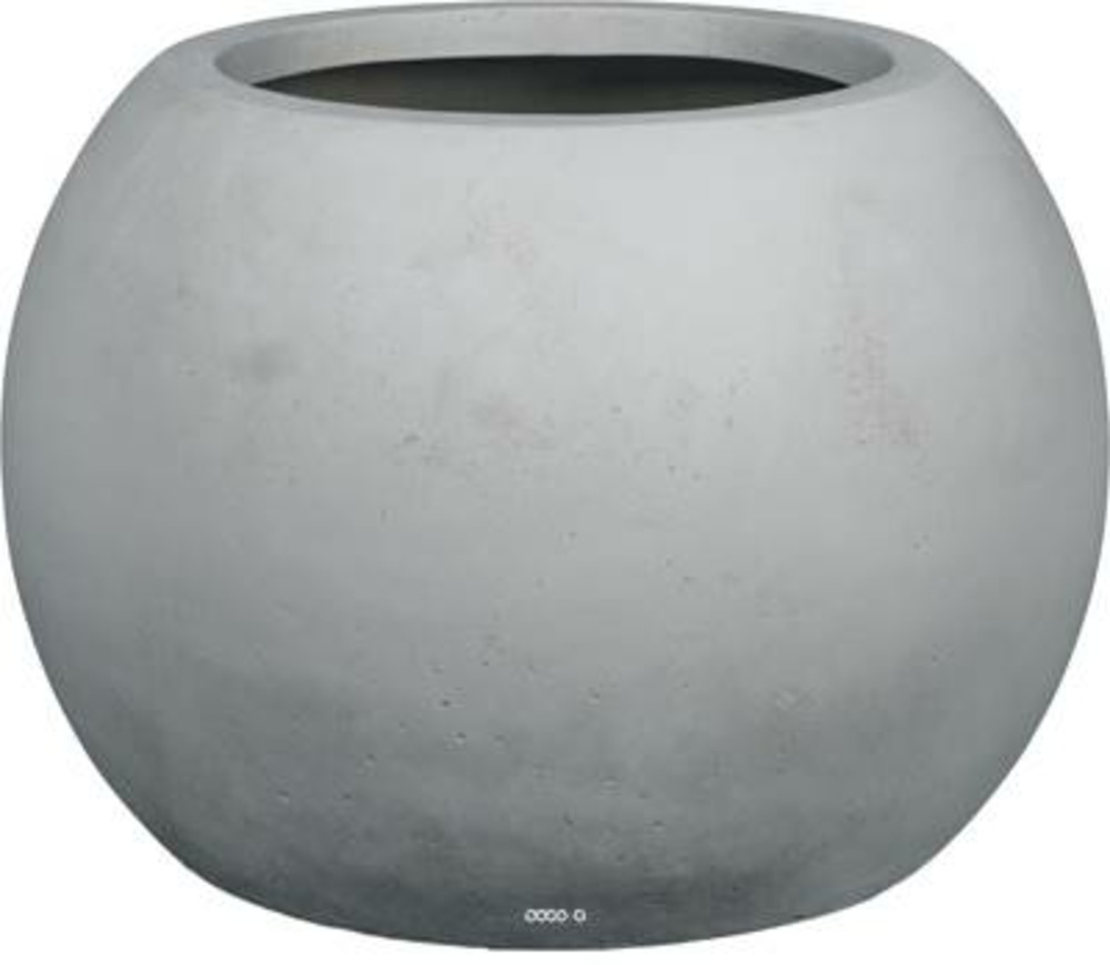 Bac polystone ø 60 cm h 43 cm ext. Boule gris ciment - dimhaut: h 43 cm - couleu