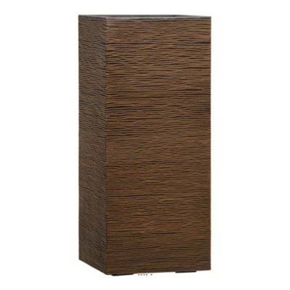 Bac fibres de verre ext carré haut 37cm 37cm h87cm marron gravé - dimhaut: h 87