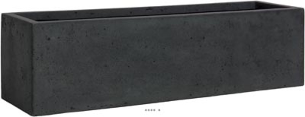 Bac en polystone flower ext. Balconnière l 65x 18 x h 18 cm noir - dimhaut: h 18