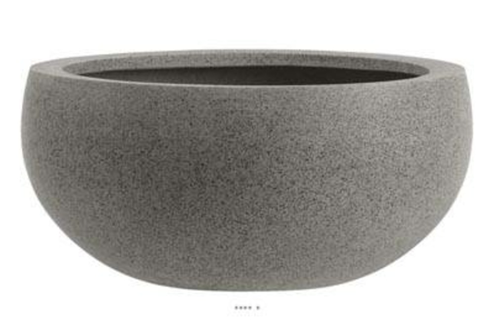 Bac fibres de verre/ composite ext. Bol ø 57 cm h 27 cm gris - dimhaut: h 27 cm