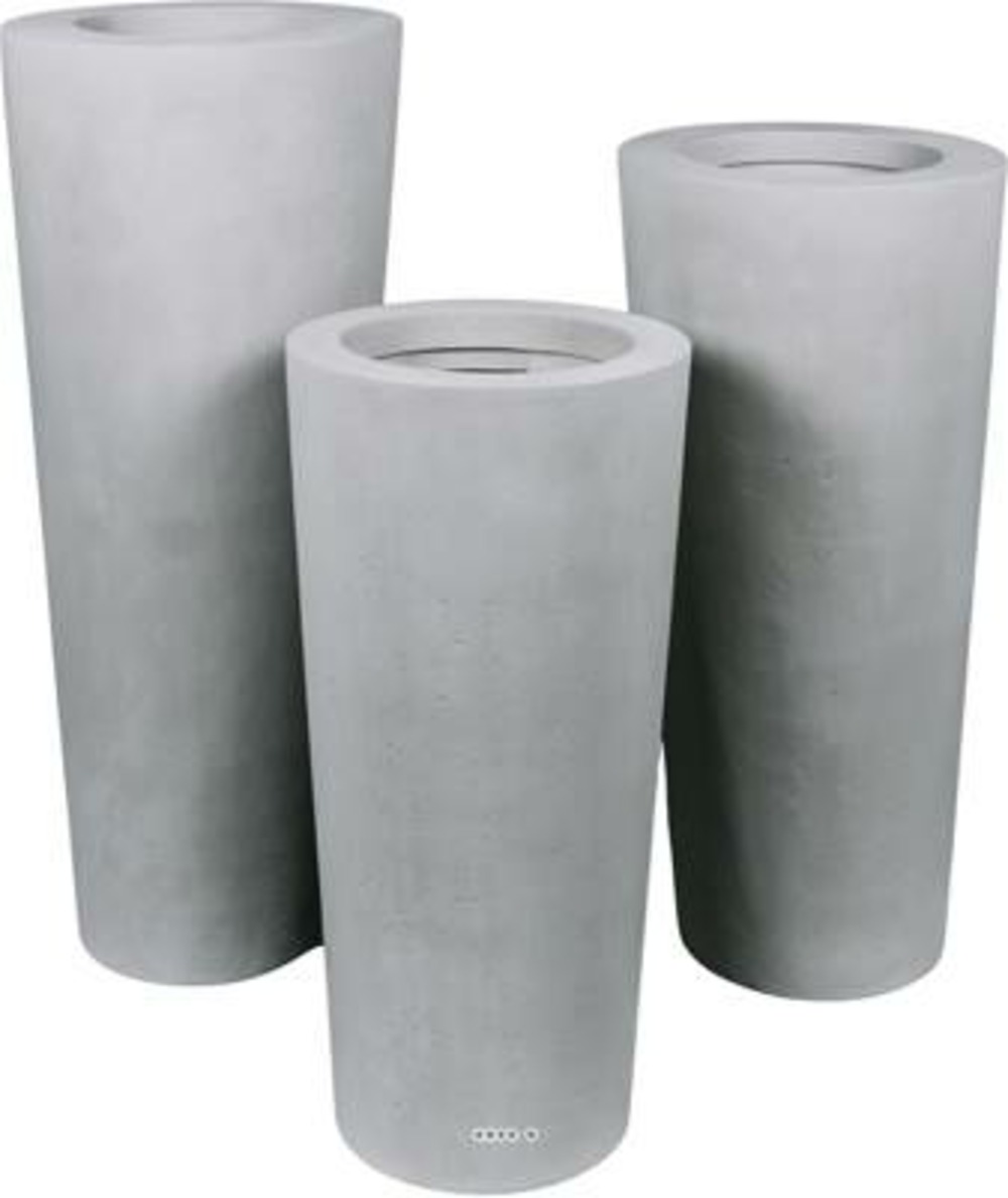 Bac polystone ø 46 cm h 95 cm ext. Colonne gris ciment - dimhaut: h 95 cm - coul