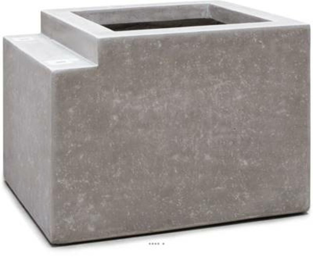 Base en fibres de ciment l 51 x l 59 cm h 43 cm ext. Banc décoratif gris - dimha