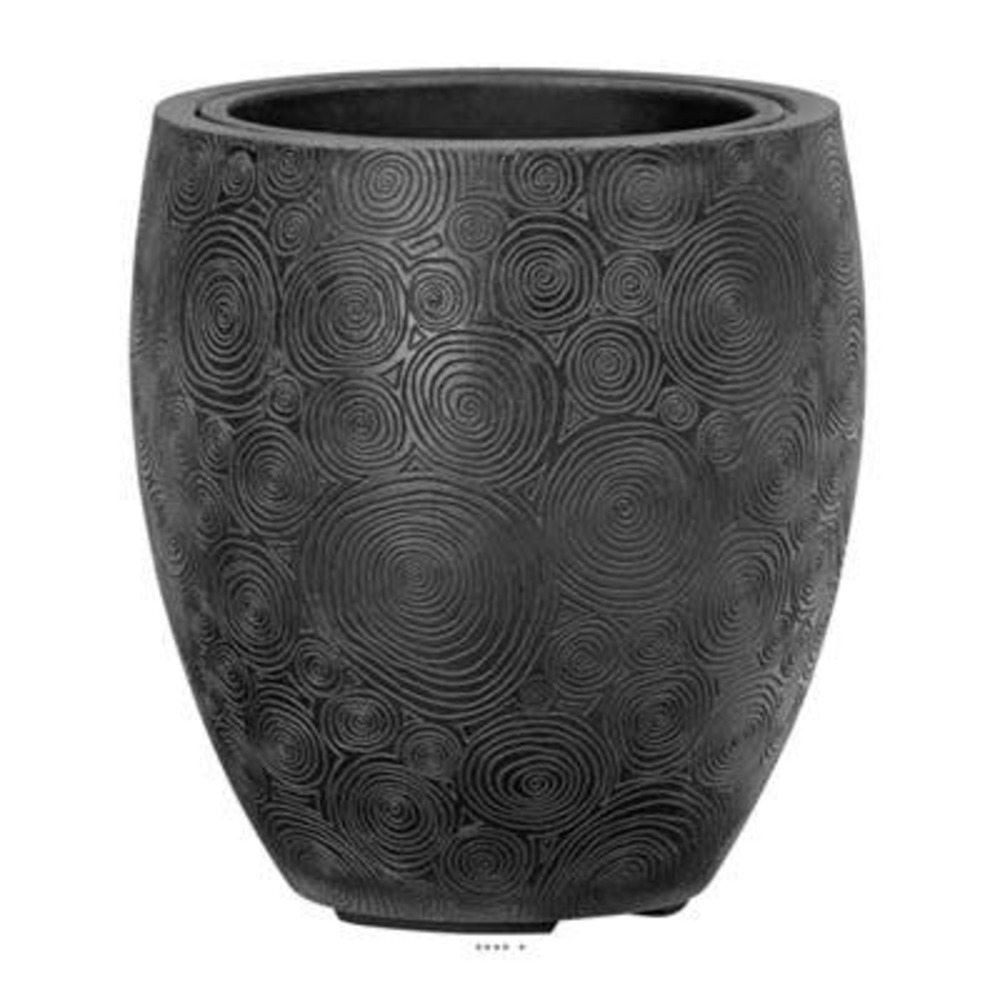 Bac fibres de verre/ composite ext. Bullet ø 47 cm h 47 cm noir - dimhaut: h 47