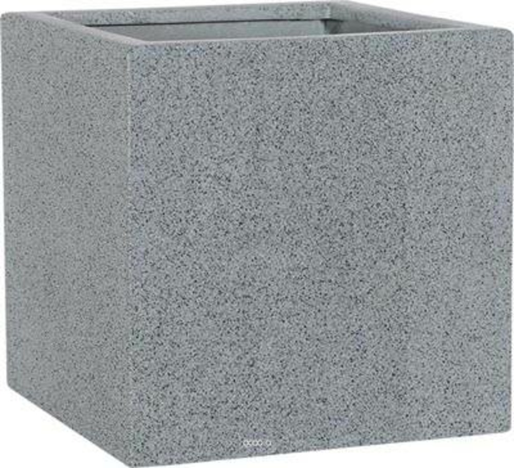 Bac fibres de verre/ composite teras extérieur cube l37x37xh37cm gris - dimhaut: