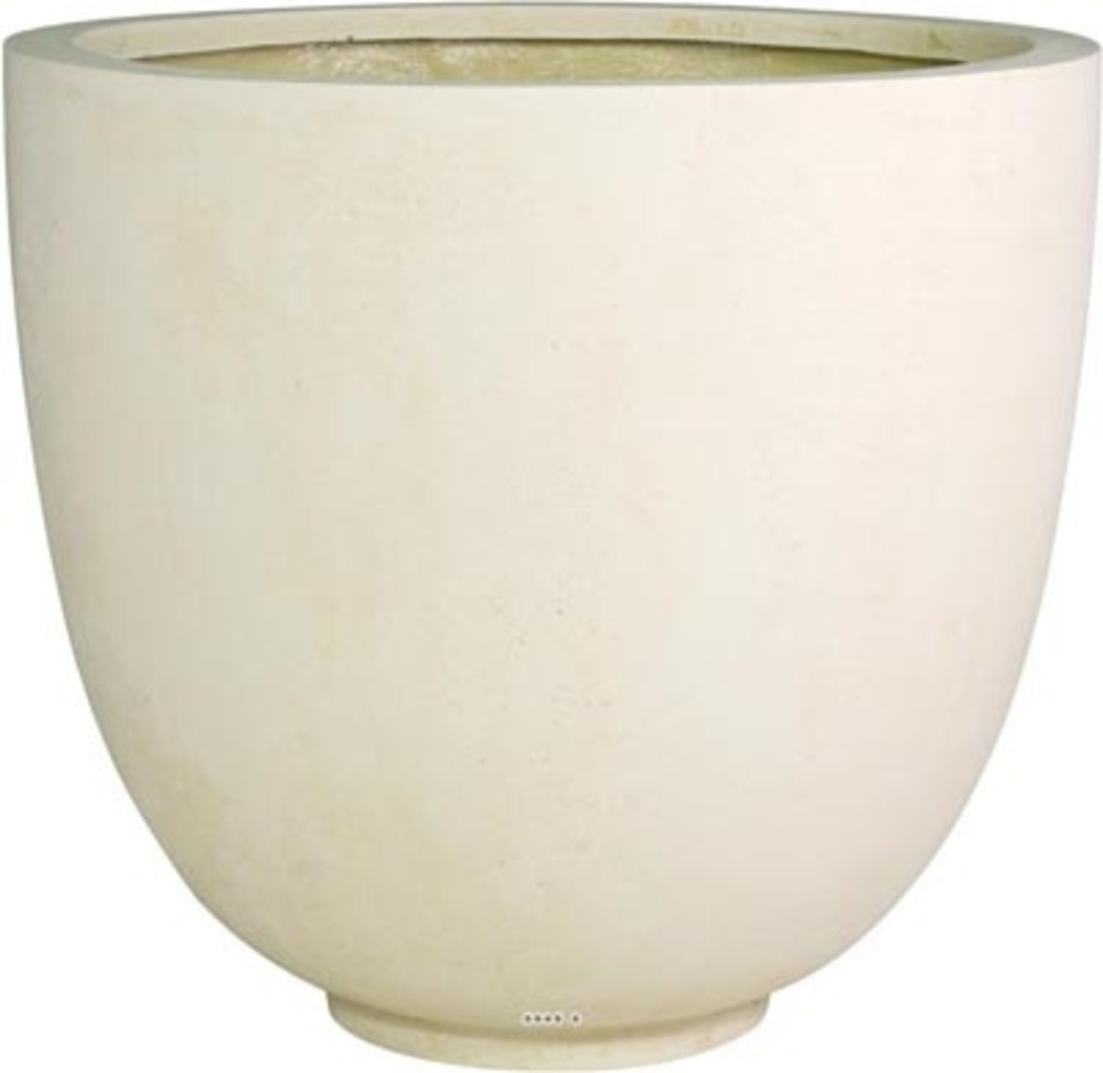 Bac en polystone landi ext. Egg d 80 x h 70 cm crème - dimhaut: h 70 cm - couleu