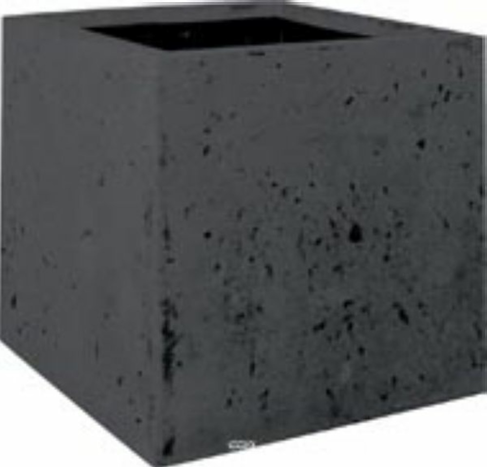Bac en polystone roma ext. Cube l 40x 40 x h 40 cm noir - dimhaut: h 40 cm - cou