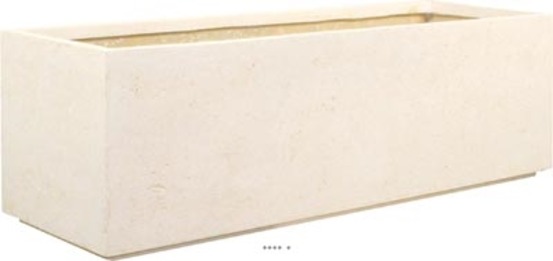 Bac en polystone splitt ext. Claustra bas l 100x 35 x h 30 cm crème - dimhaut: h
