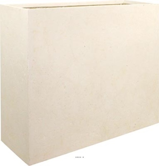 Bac en polystone splitt ext. Claustra l 100x 35 x h 80 cm crème - dimhaut: h 80