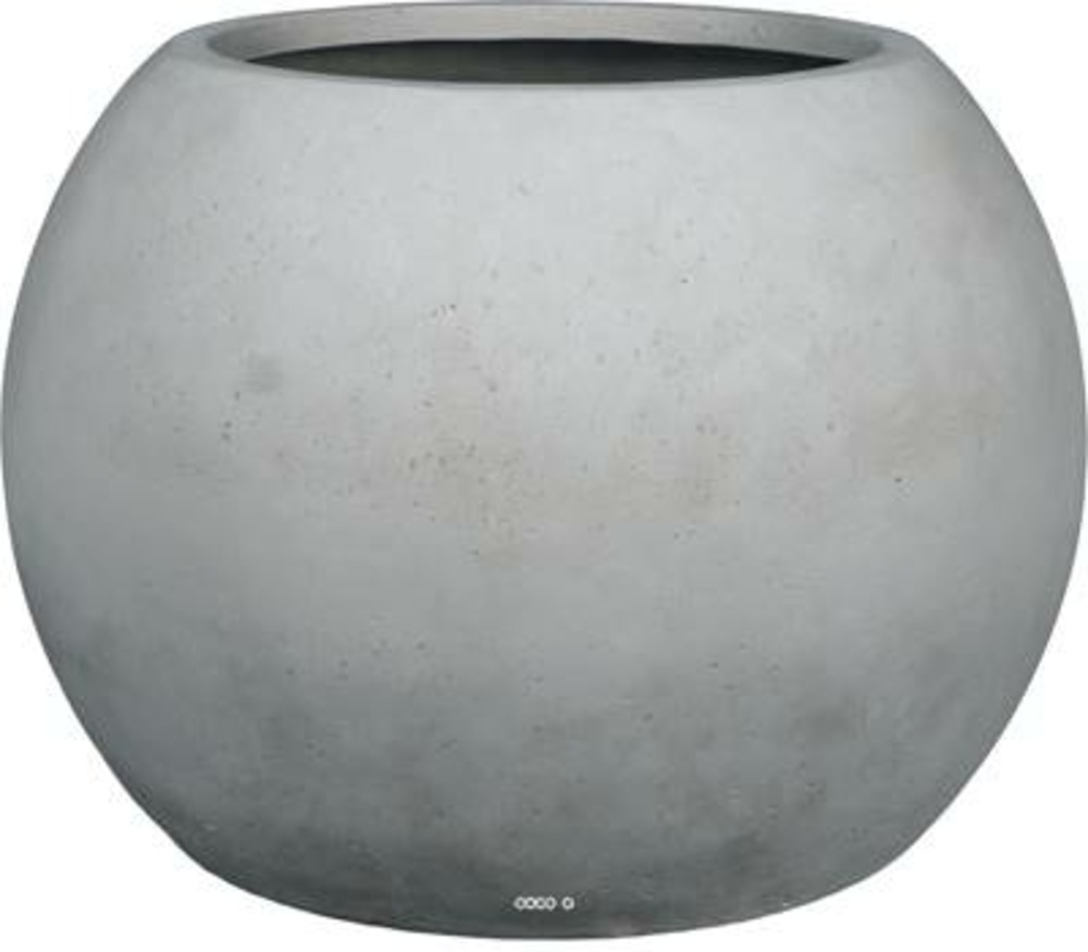 Bac polystone ø 80 cm h 57 cm ext. Boule gris ciment - dimhaut: h 57 cm - couleu