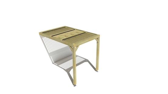 Pergola bois • 2m x 3m • adossée • sens largeur • lames orientables bioclimatiques incluses • livraison comprise