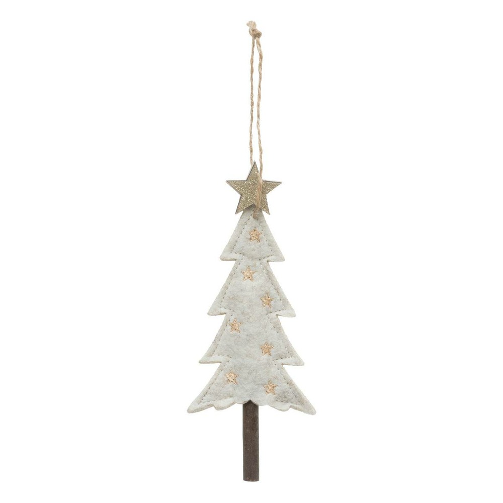 Décoration de sapin feutrine sapin beige 17cm