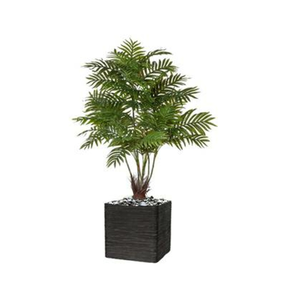 Palmier areca artificiel h 110 cm 6 troncs en pot realtouch