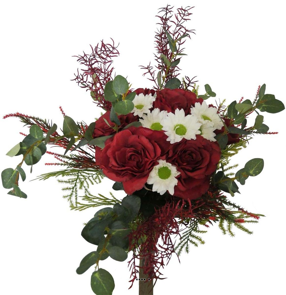 Bouquet hivernal artificiel création fleuriste h 75 cm
