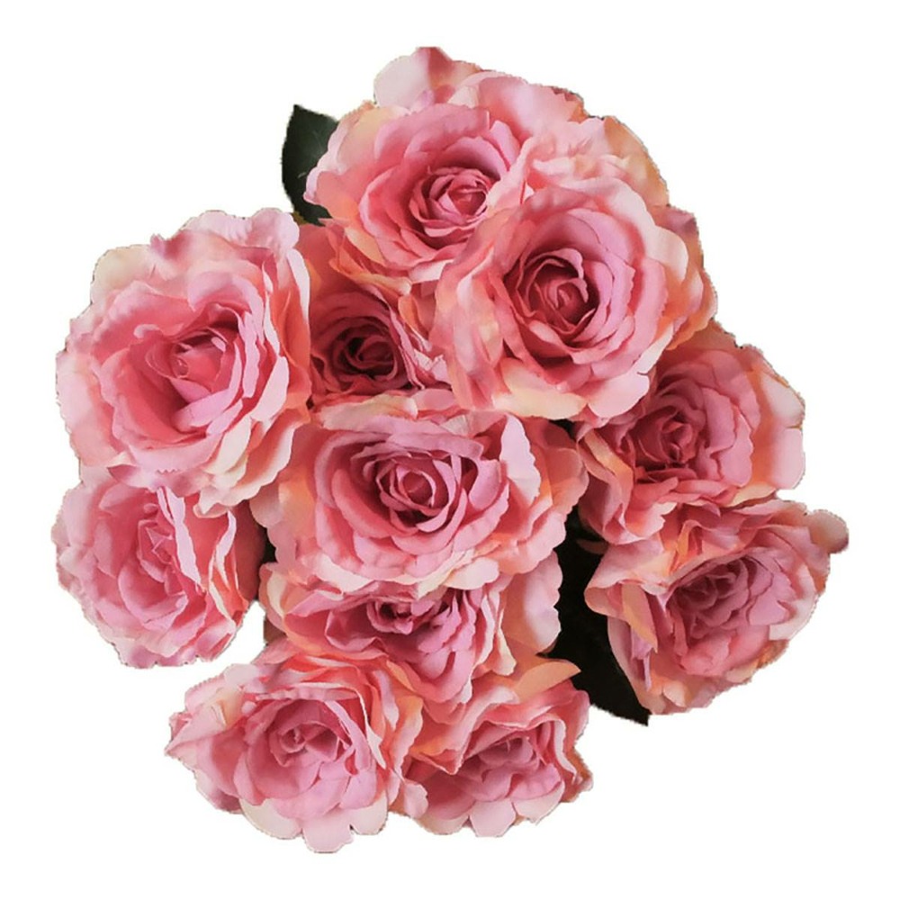 Bouquet de 11 roses artificielles saint valentin tendresse h 75 cm