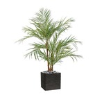 Palmier areca artificiel 3 troncs naturels 3 tetes en pot h 220 cm vert - dimhau