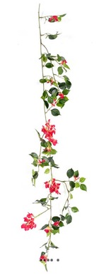 Guirlande de bougainvillier artificielle en tissu l 110 cm rose fushia - couleur