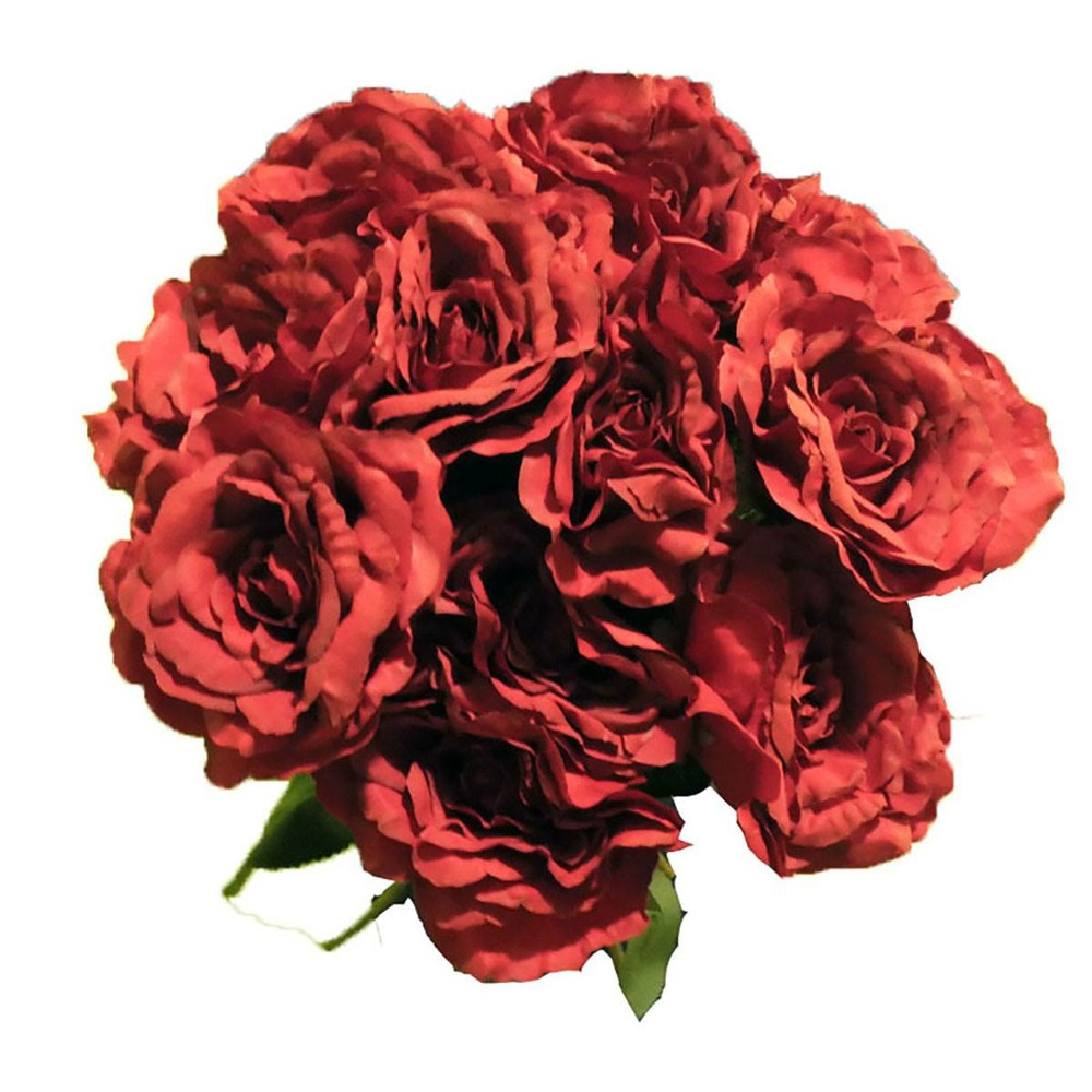 Bouquet de 11 roses artificielles saint valentin passion h 75 cm