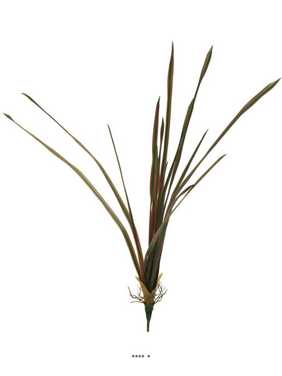 Dragonnier de madagascar artificiel en piquet h 53 cm vert-rouge