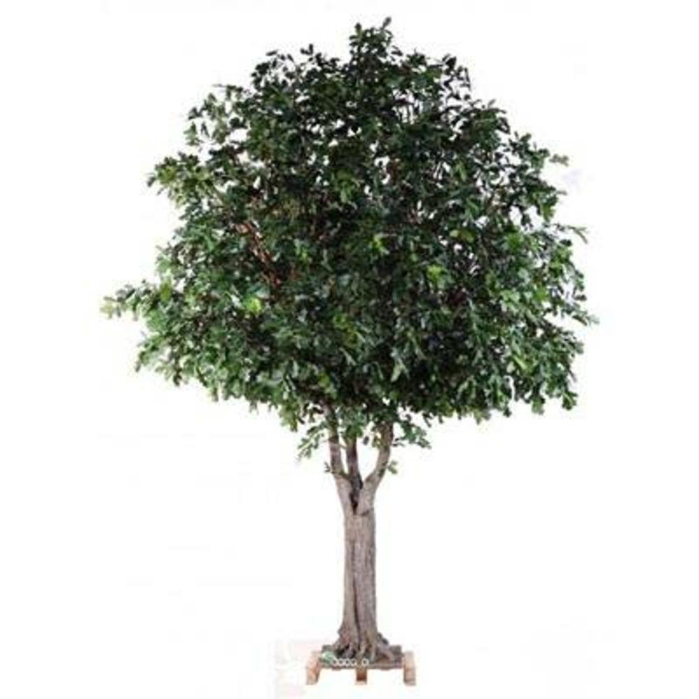 Chene arbre artificiel h490 cm l350 cm tronc bois et fibre sur platine - dimhaut