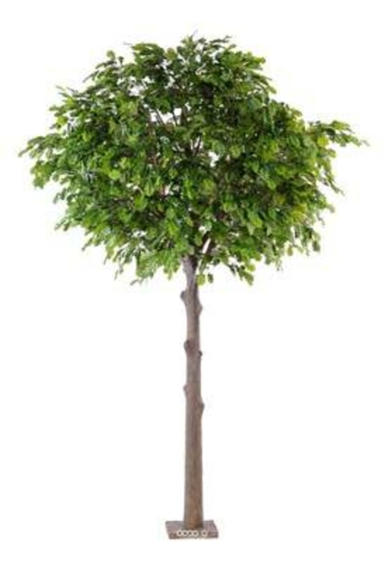 Chene arbre artificiel h400 cm l280 cm tronc bois et fibre sur platine - dimhaut